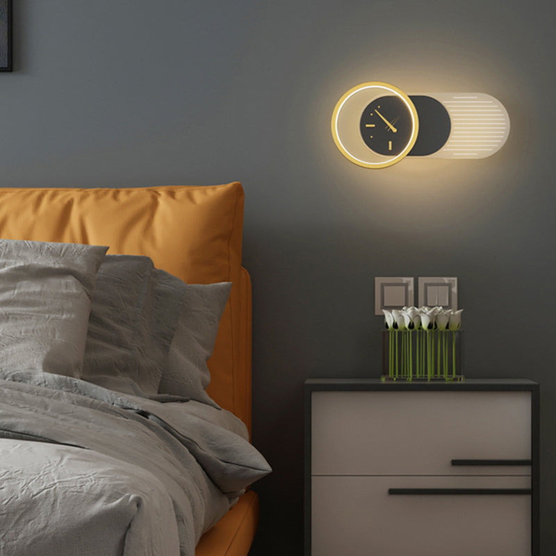 1 Light Geometric Wall Mount Light Contemporary Metal Wall Lamp for Bedroom