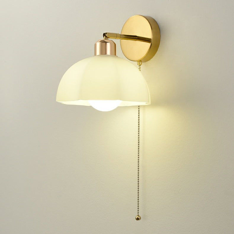 Nordic Style Iron Wall Light Dome Shape Adjustable Wall Lamp for Bedroom