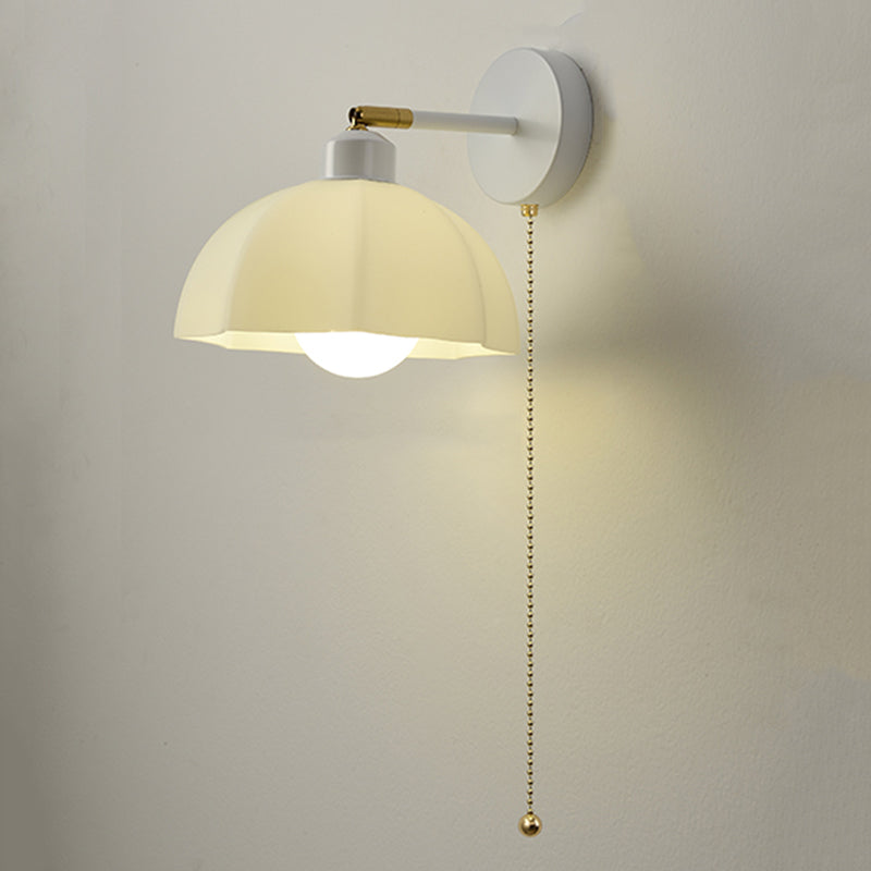 Nordic Style Iron Wall Light Dome Shape Adjustable Wall Lamp for Bedroom