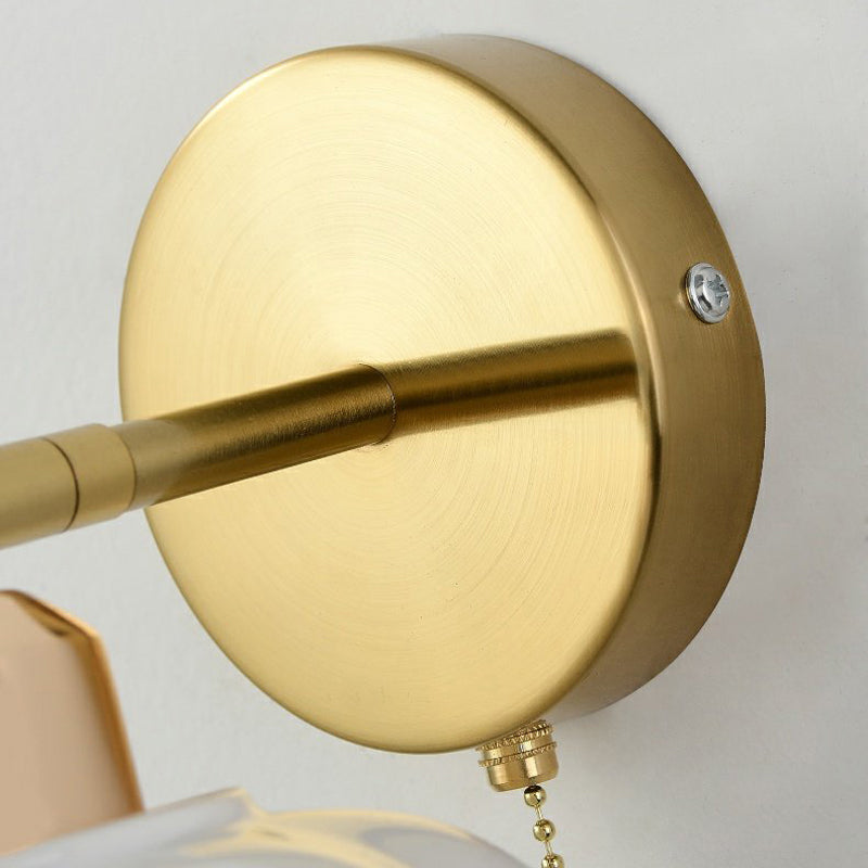 Nordic Style Iron Wall Light Dome Shape Adjustable Wall Lamp for Bedroom