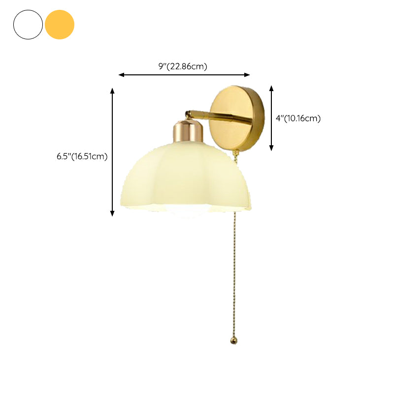 Nordic Style Iron Wall Light Dome Shape Adjustable Wall Lamp for Bedroom