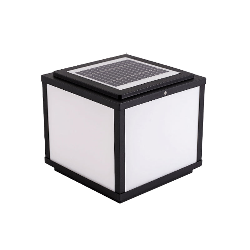 Modern LED Pillar Light Geometric Solar Lighting Fixture for Garden
