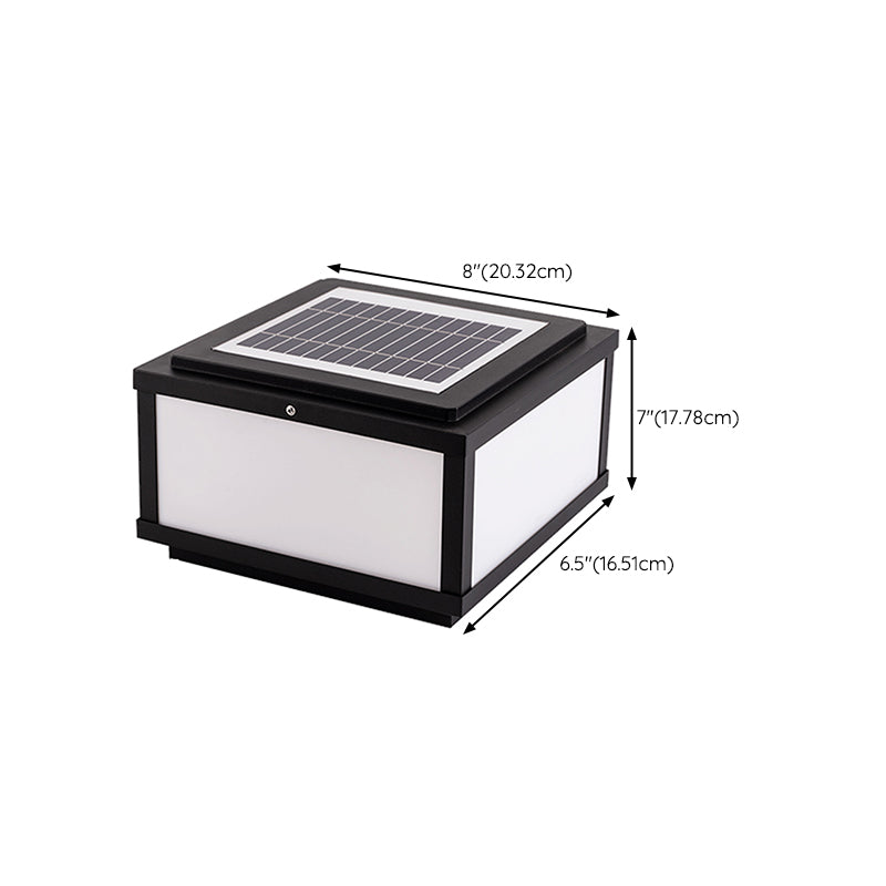 Modern LED Pillar Light Geometric Solar Lighting Fixture for Garden