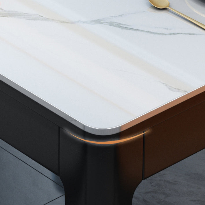 Modern Style Dining Room Dinner Table Stone 4 Legs Dining Table