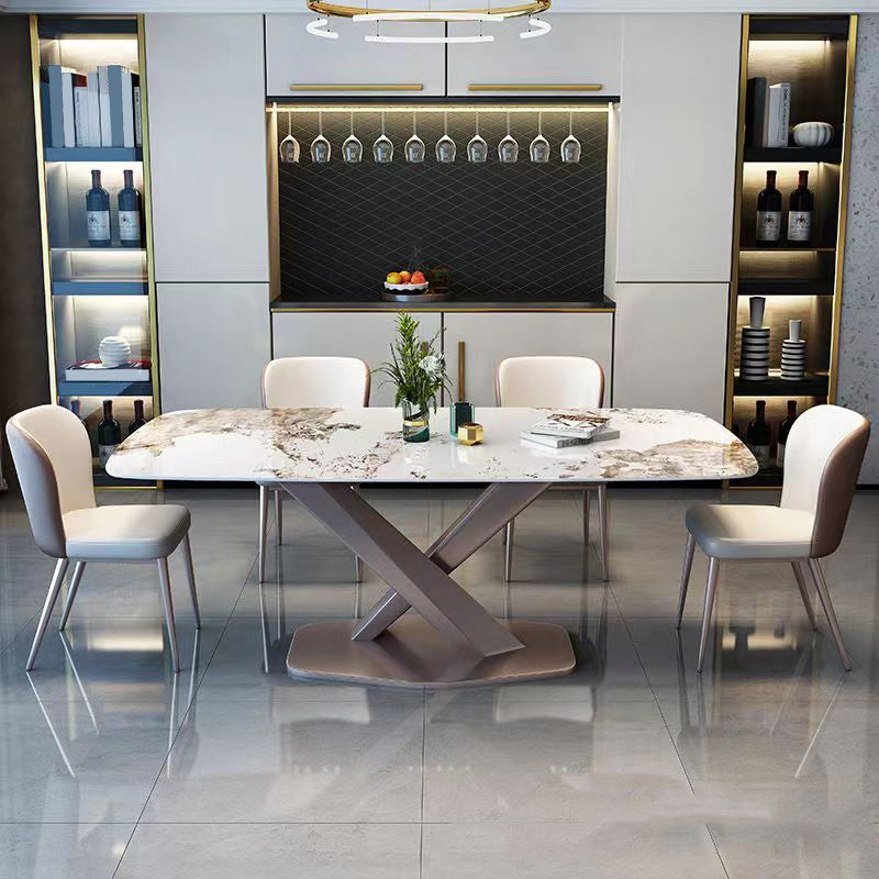 Dinner Room Luxury Dining Table Kitchen Stone Pedestal Dining Table