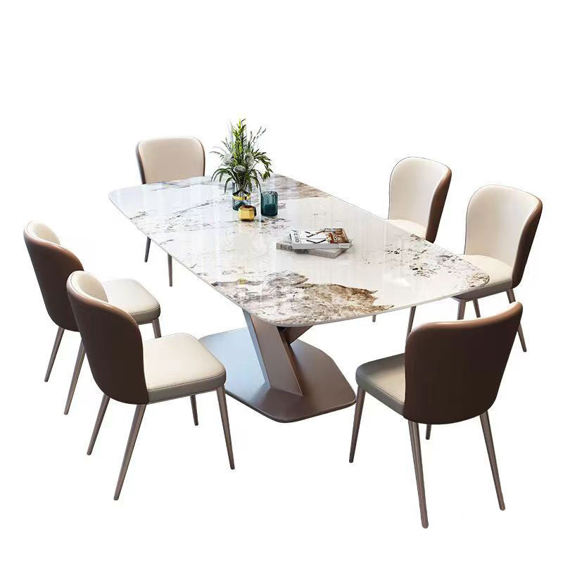 Dinner Room Luxury Dining Table Kitchen Stone Pedestal Dining Table