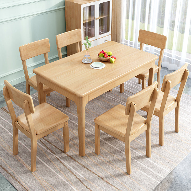 Dining Room Kitchen Table Rubberwood Solid Wood Dining Table