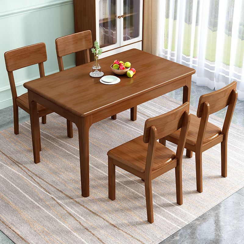 Dining Room Kitchen Table Rubberwood Solid Wood Dining Table