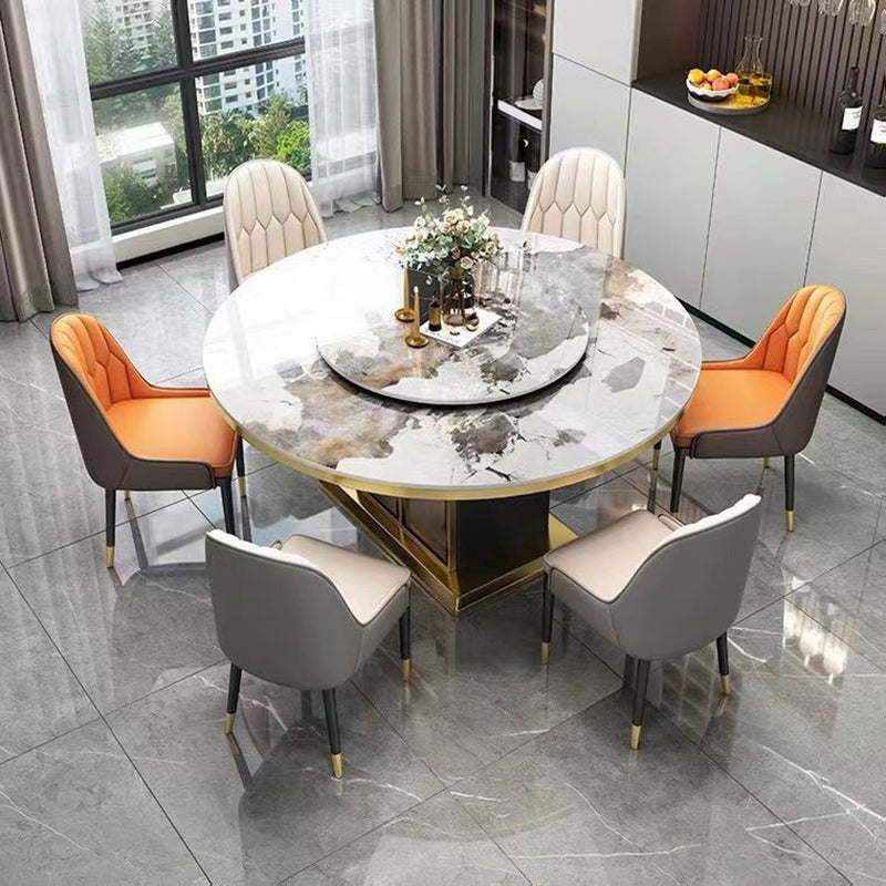 Sintered Stone Dining Table Convertible Pedestal Dining Table for Kitchen
