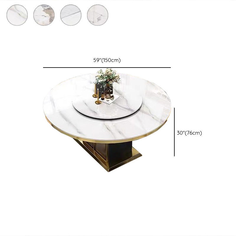 Sintered Stone Dining Table Convertible Pedestal Dining Table for Kitchen