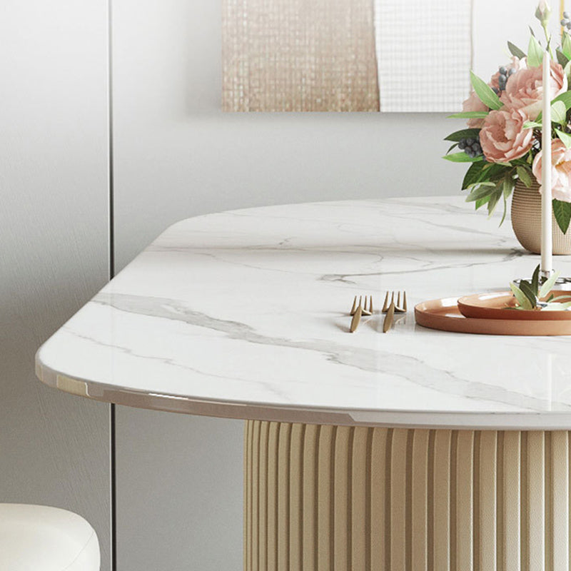Dining Room Dinner Kitchen Table Modern Pedestal Stone Dining Table