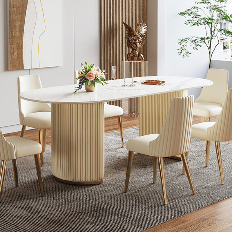 Dining Room Dinner Kitchen Table Simple Pedestal Stone Dining Table