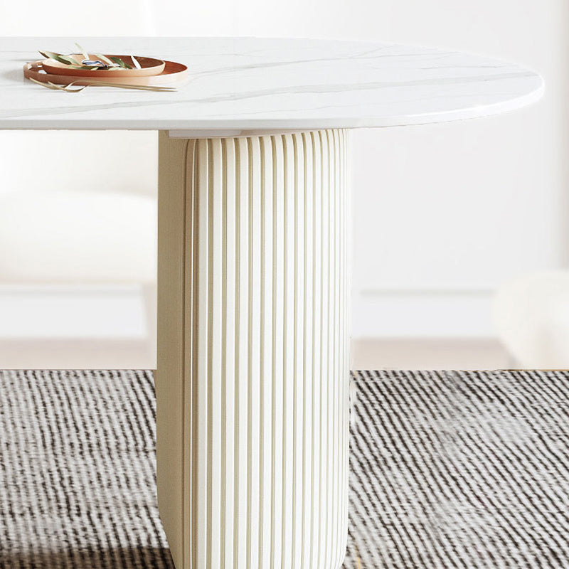 Dining Room Dinner Kitchen Table Simple Pedestal Stone Dining Table