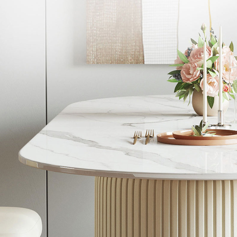 Dining Room Dinner Kitchen Table Simple Pedestal Stone Dining Table