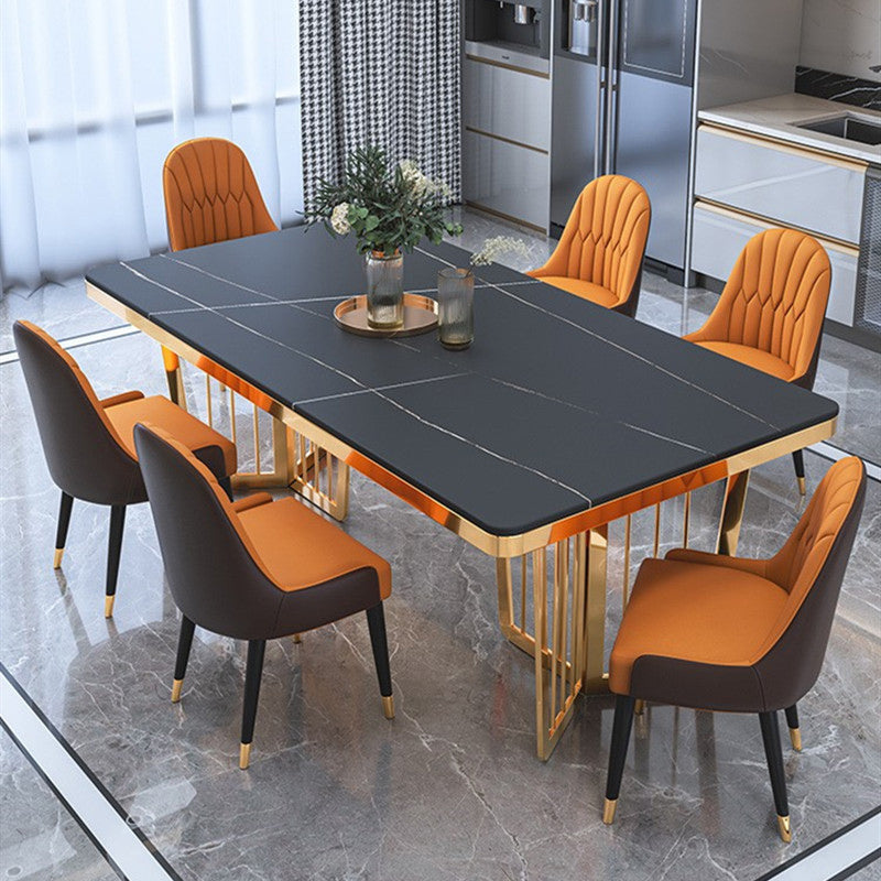 Dinner Room Luxury Dining Table Kitchen Metal Base Dining Table