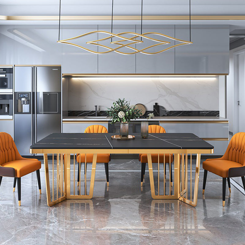 Dinner Room Luxury Dining Table Kitchen Metal Base Dining Table