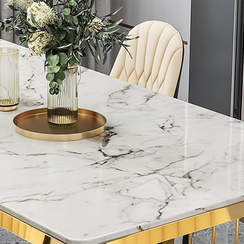 Dinner Room Luxury Dining Table Kitchen Metal Base Dining Table