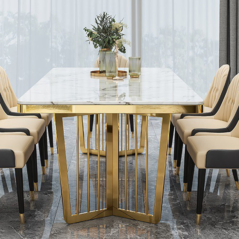 Dinner Room Luxury Dining Table Kitchen Metal Base Dining Table