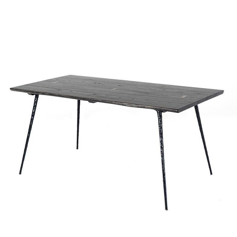 Dining Room Dinner Kitchen Table Black Frame Solid Wood Dining Table