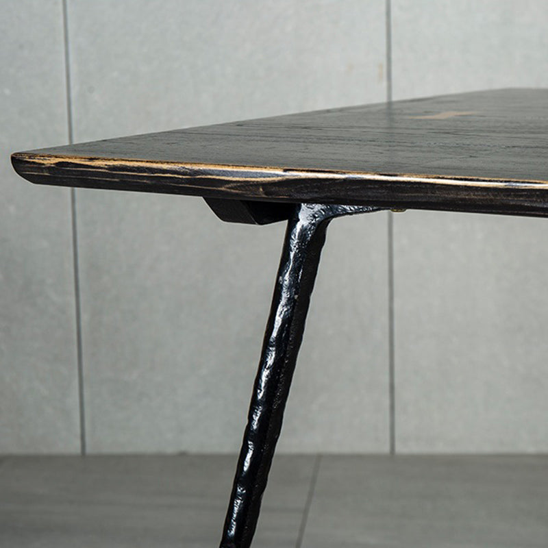 Dining Room Dinner Kitchen Table Black Frame Solid Wood Dining Table