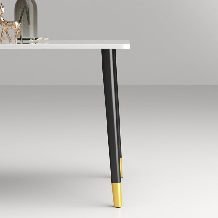 Glam Style Rectangle Dining Table Stone Top Dining Table for Kitchen Use