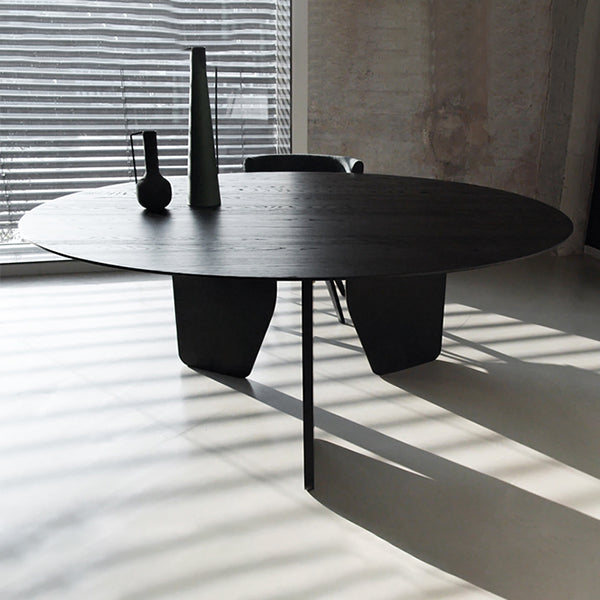 Dinner Kitchen Table Dining Room Round Wood Dining Table in Black