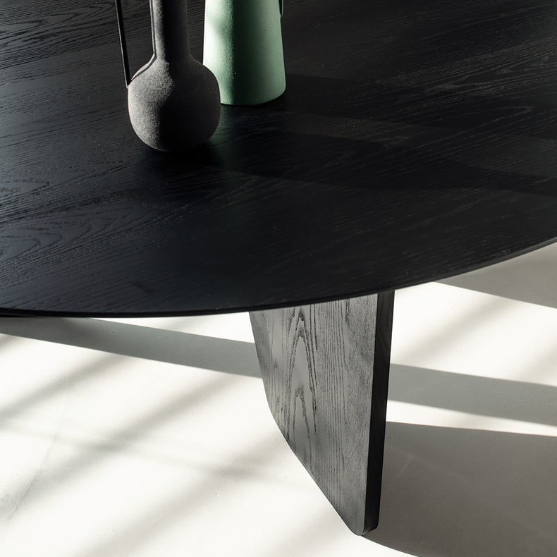 Dinner Kitchen Table Dining Room Round Wood Dining Table in Black
