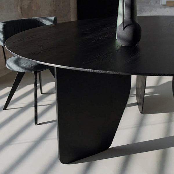 Dinner Kitchen Table Dining Room Round Wood Dining Table in Black