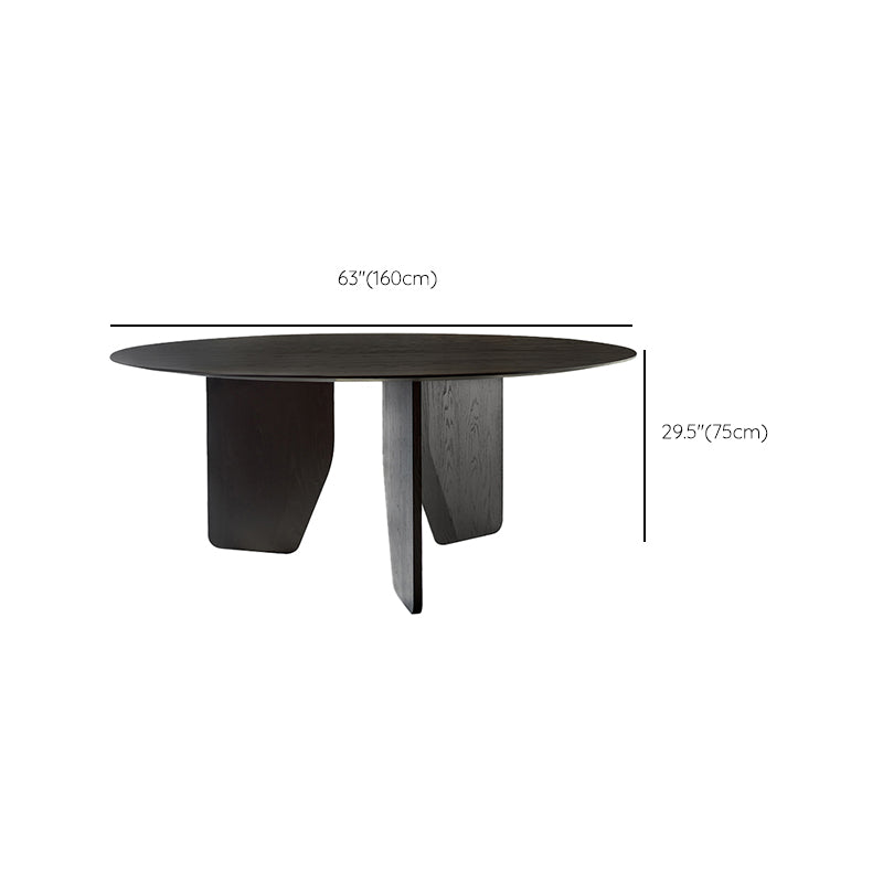 Dinner Kitchen Table Dining Room Round Wood Dining Table in Black