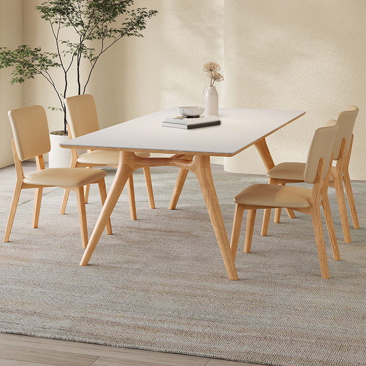Nordic Dining Room Set 1/4/5/6/7 Pcs Wood Dining Table and Chairs