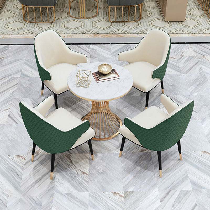 Modern Dining Set for Home 1/2/3/4/5 Pcs Round Dining Table Set with Padded Chairs