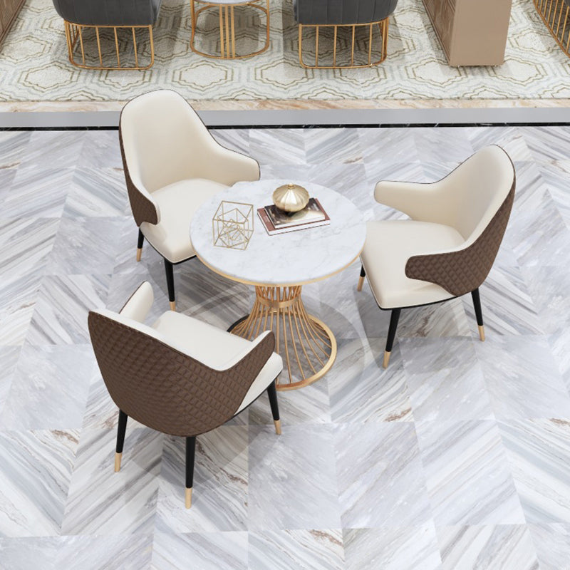 Modern Dining Set for Home 1/2/3/4/5 Pcs Round Dining Table Set with Padded Chairs