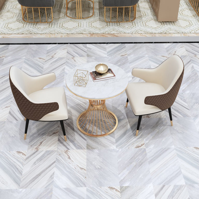 Modern Dining Set for Home 1/2/3/4/5 Pcs Round Dining Table Set with Padded Chairs