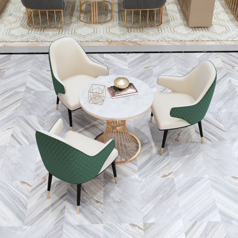 Modern Dining Set for Home 1/2/3/4/5 Pcs Round Dining Table Set with Padded Chairs