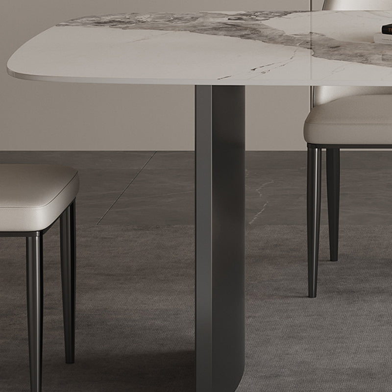 Glossy White Modern Dining Table Set 1/4/5/6 Pcs Dinette Set with Faux Leather Chairs