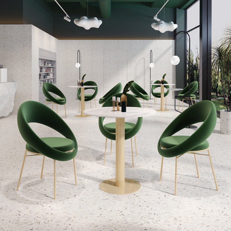 Round Dining Set for Kitchen 1/2/4/5 Pcs Glossy White Dinette Table Set