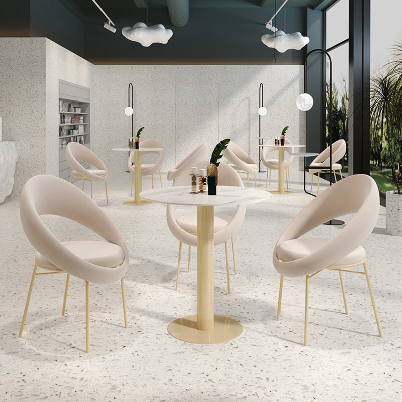 Round Dining Set for Kitchen 1/2/4/5 Pcs Glossy White Dinette Table Set