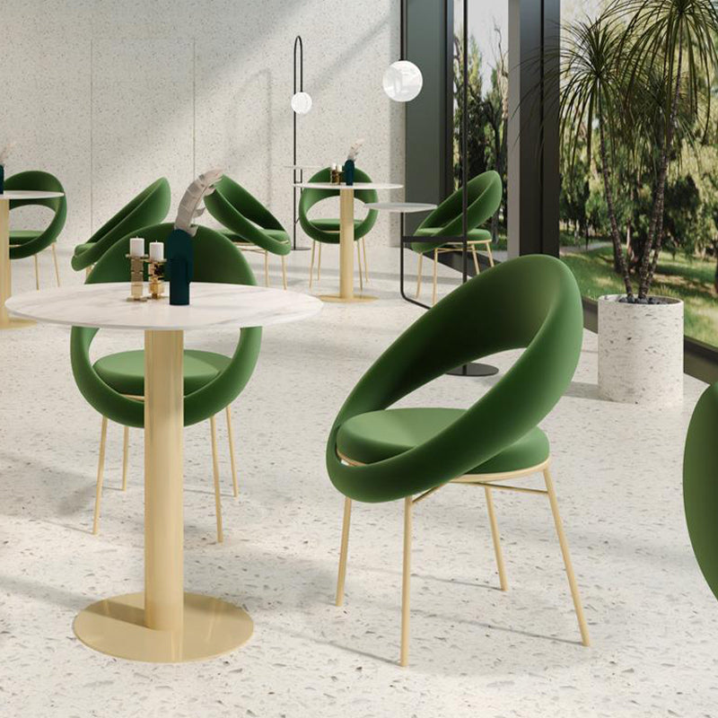 Round Dining Set for Kitchen 1/2/4/5 Pcs Glossy White Dinette Table Set