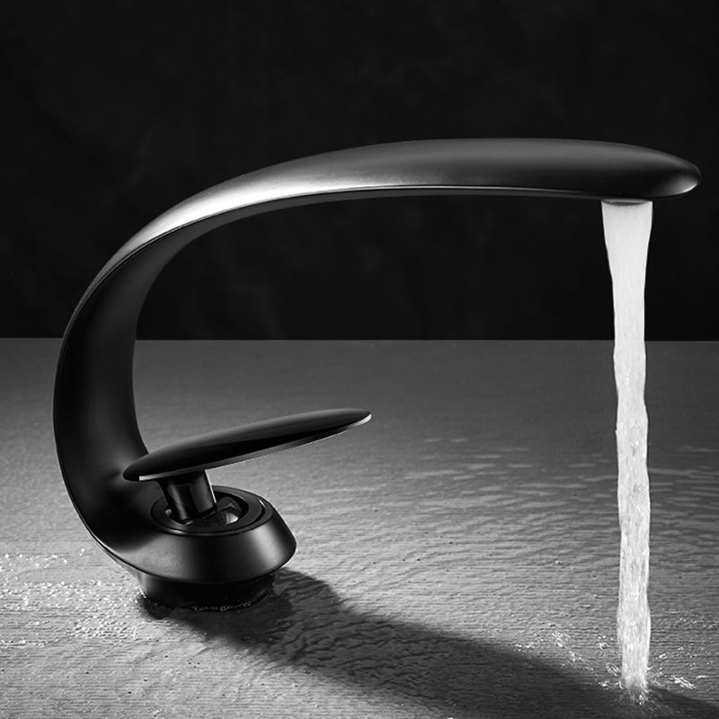 Waterfall Spout Widespread Lavatory Faucet Modern Metal Widespread Sink Faucet