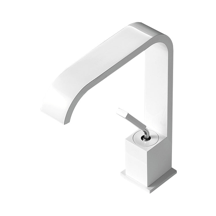 Waterfall Spout Widespread Lavatory Faucet Modern Metal Widespread Sink Faucet
