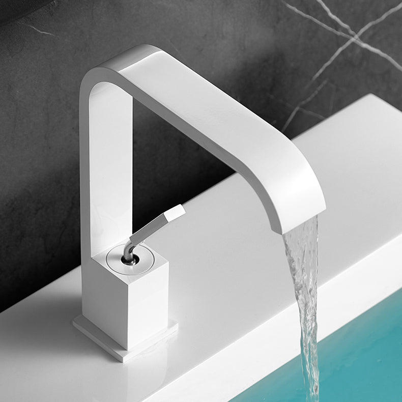 Waterfall Spout Widespread Lavatory Faucet Modern Metal Widespread Sink Faucet