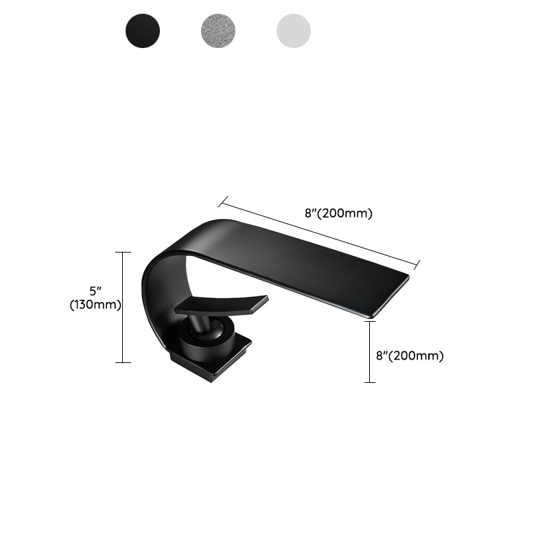 Waterfall Spout Widespread Lavatory Faucet Modern Metal Widespread Sink Faucet
