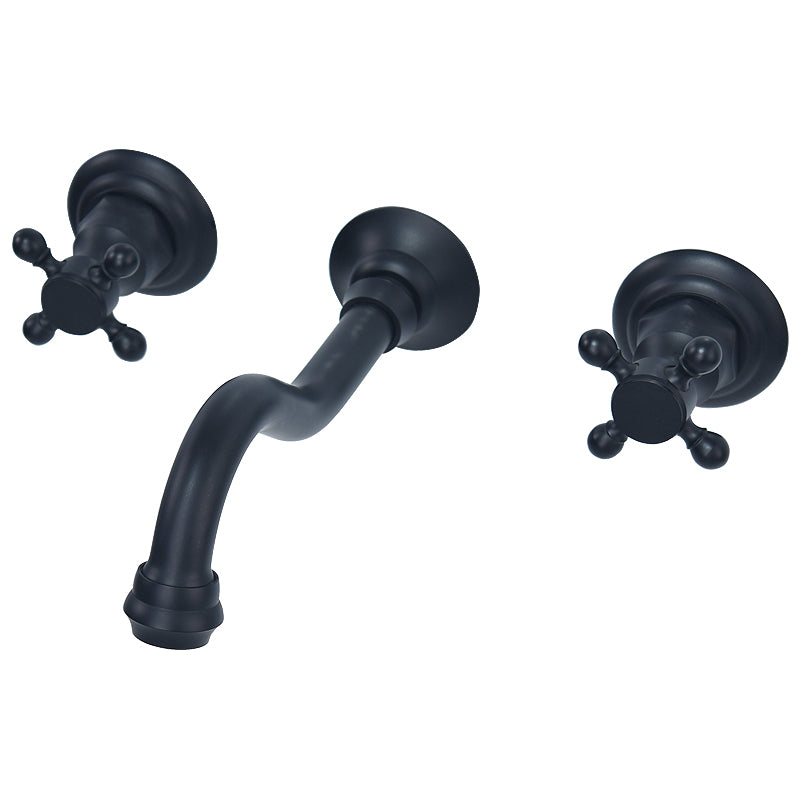 Traditioal Brass Roman Tub Faucet with 2 Cross Handles Tub Faucet