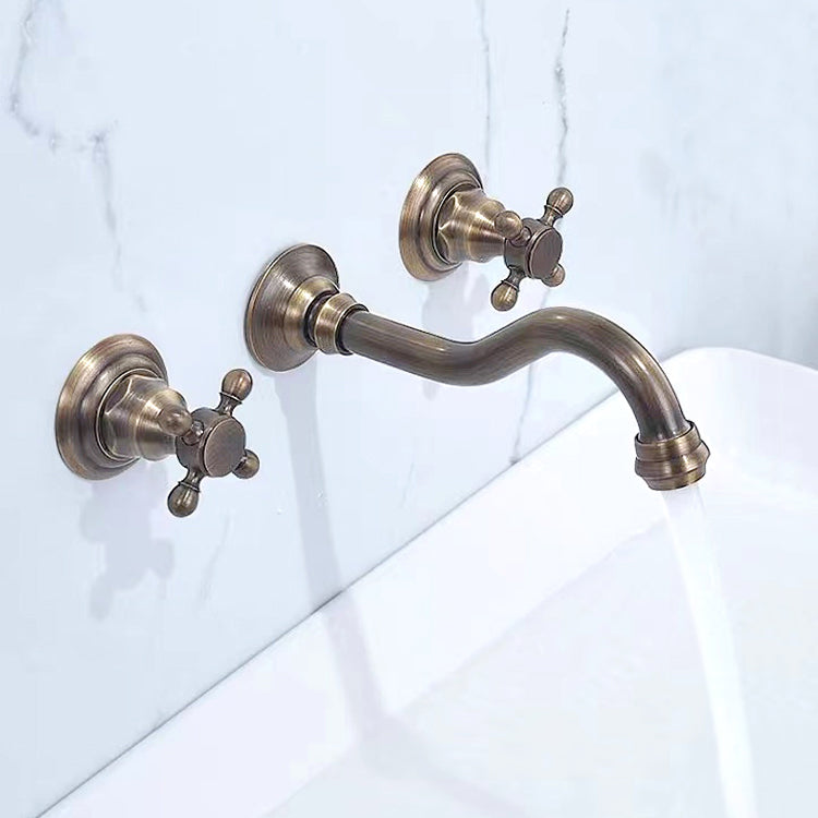 Traditioal Brass Roman Tub Faucet with 2 Cross Handles Tub Faucet