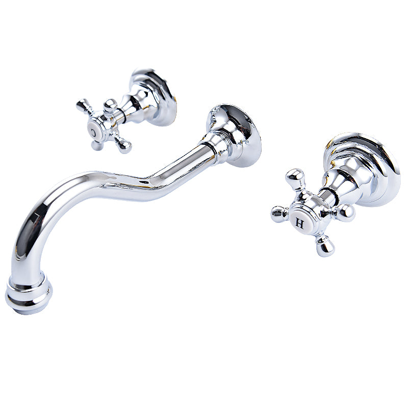Traditioal Brass Roman Tub Faucet with 2 Cross Handles Tub Faucet