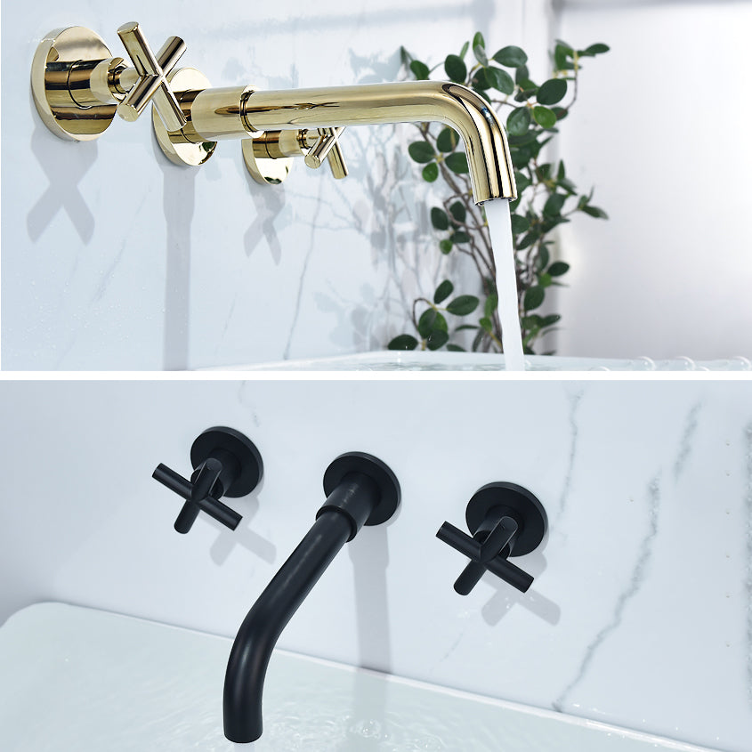 Traditioal Brass Roman Tub Faucet with 2 Cross Handles Tub Faucet