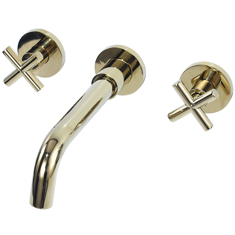 Traditioal Brass Roman Tub Faucet with 2 Cross Handles Tub Faucet