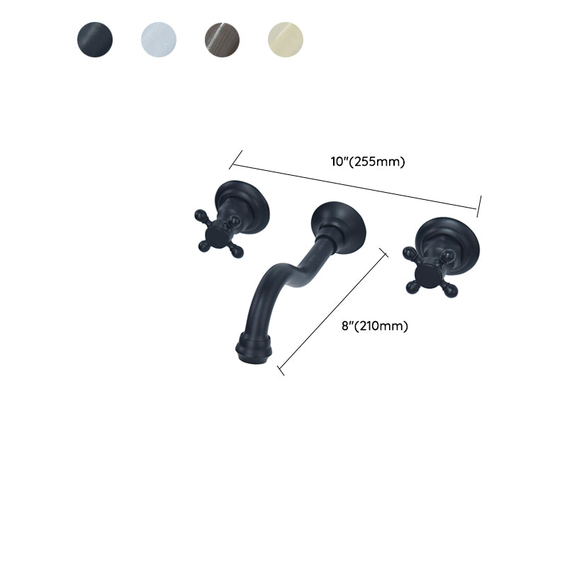 Traditioal Brass Roman Tub Faucet with 2 Cross Handles Tub Faucet