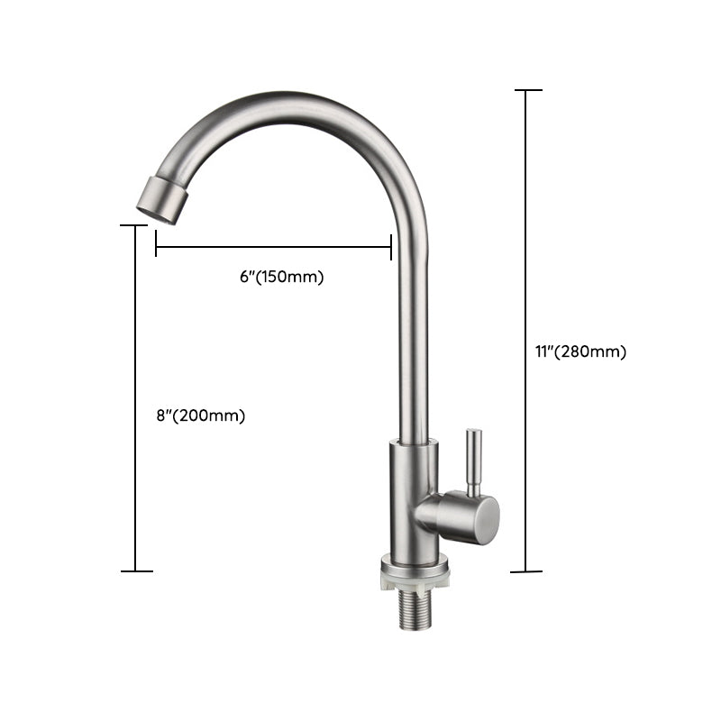 Kitchen Faucet Rod Handle Stainless Cold Controlled Kitchen Faucet
