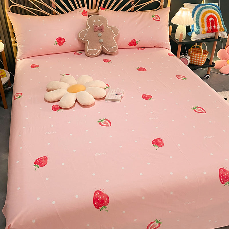 Cotton Bed Sheet Patterned Breathable Fade Resistant Soft Bed Sheet Set